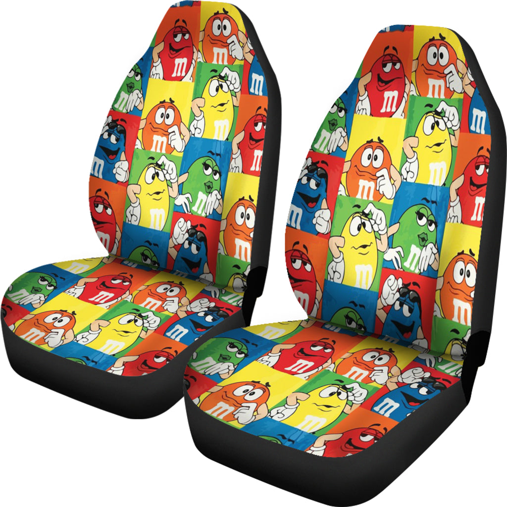 M&M Chocolate Pattern Car Seat Covers Car Accessories Decoration