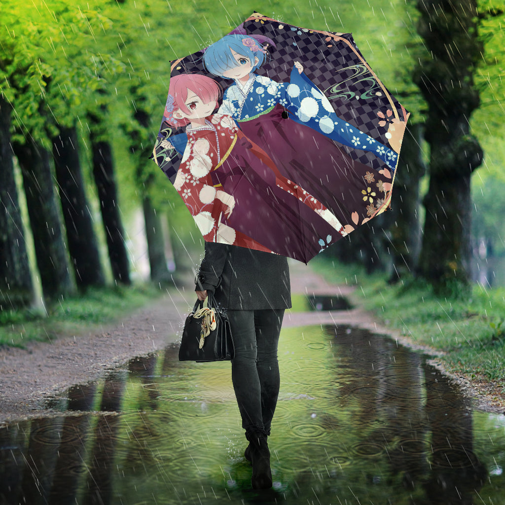Ram And Rem Anime Girl Re Zero Umbrella