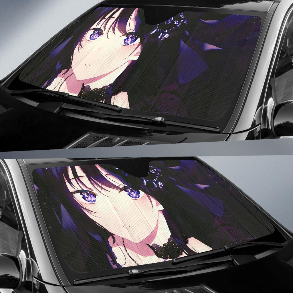 Anime Girl Purple 4K Car Sun Shade Gift Ideas 2021