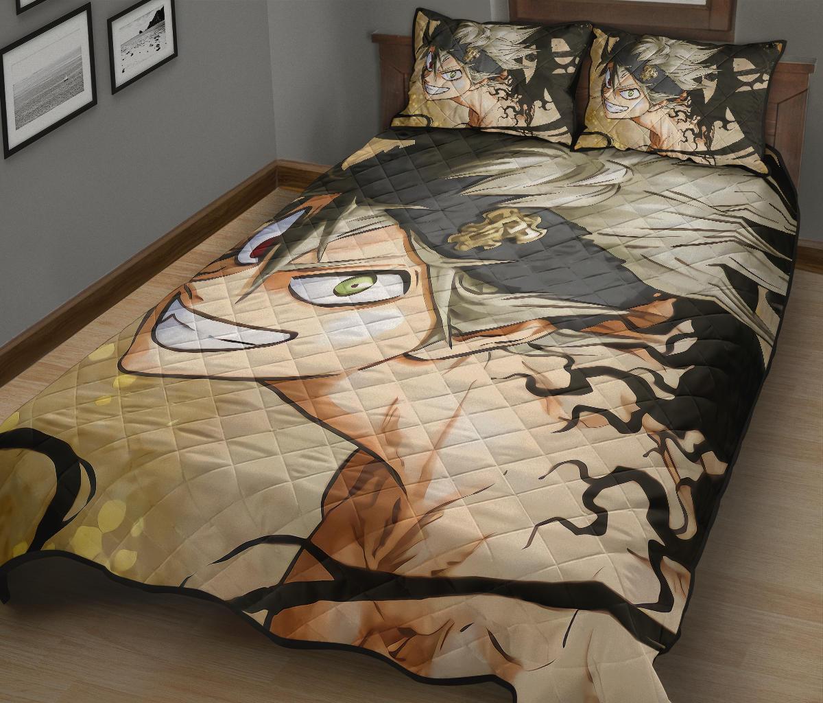 Asta Black Clover Anime Quilt Bed Set Pillow Case Amazing Decor Gift Ideas 6