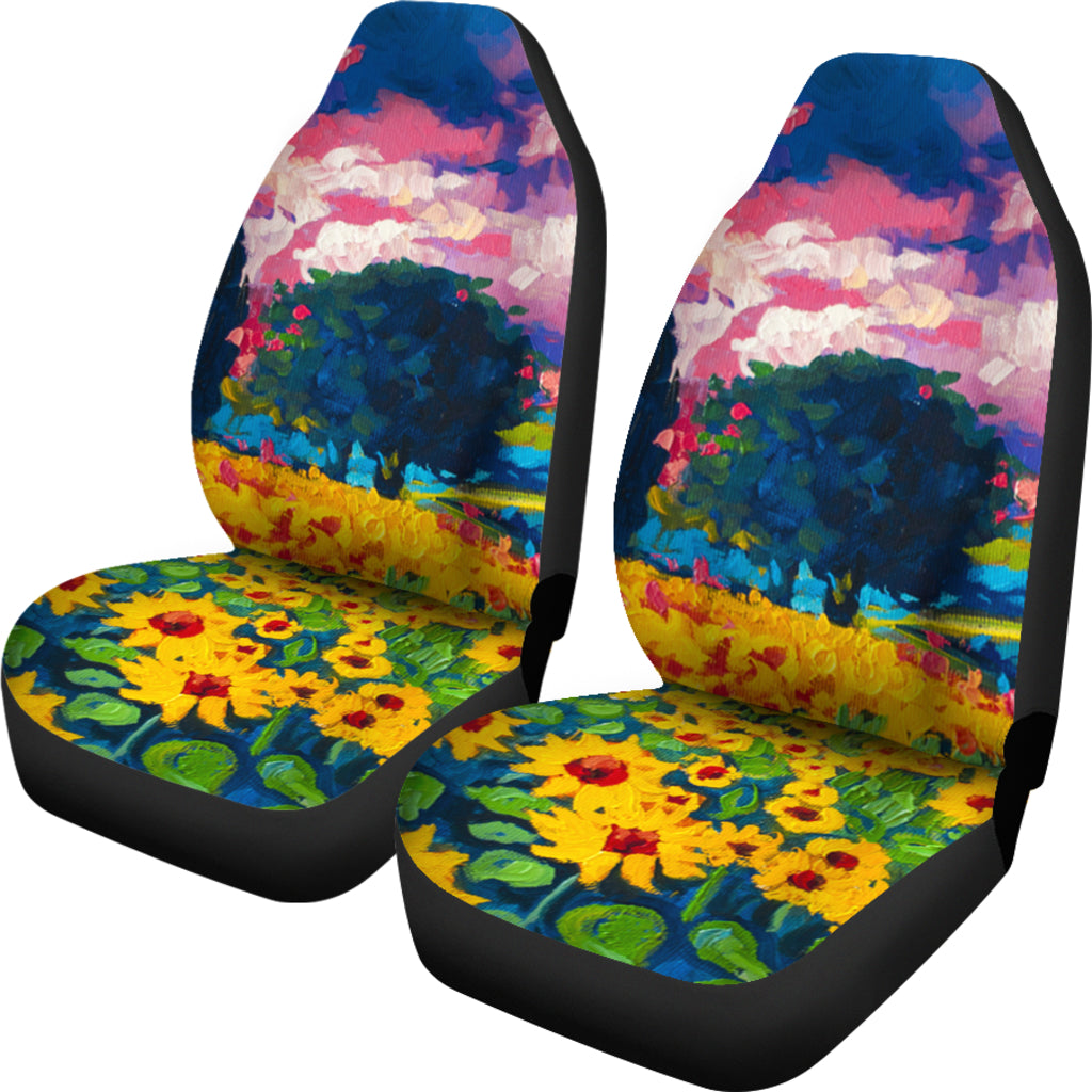 2022 Painting Sunflower Art Car Seat Covers