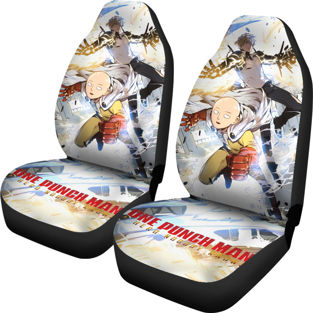 Saitama And Genos Art One Punch Man Anime Manga Car Seat Covers
