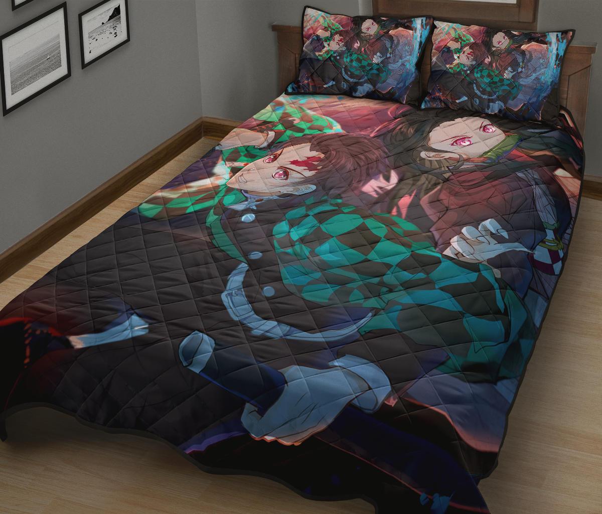 Demon Slayer 4 Anime Quilt Bed Set Pillow Case Amazing Decor Gift Ideas