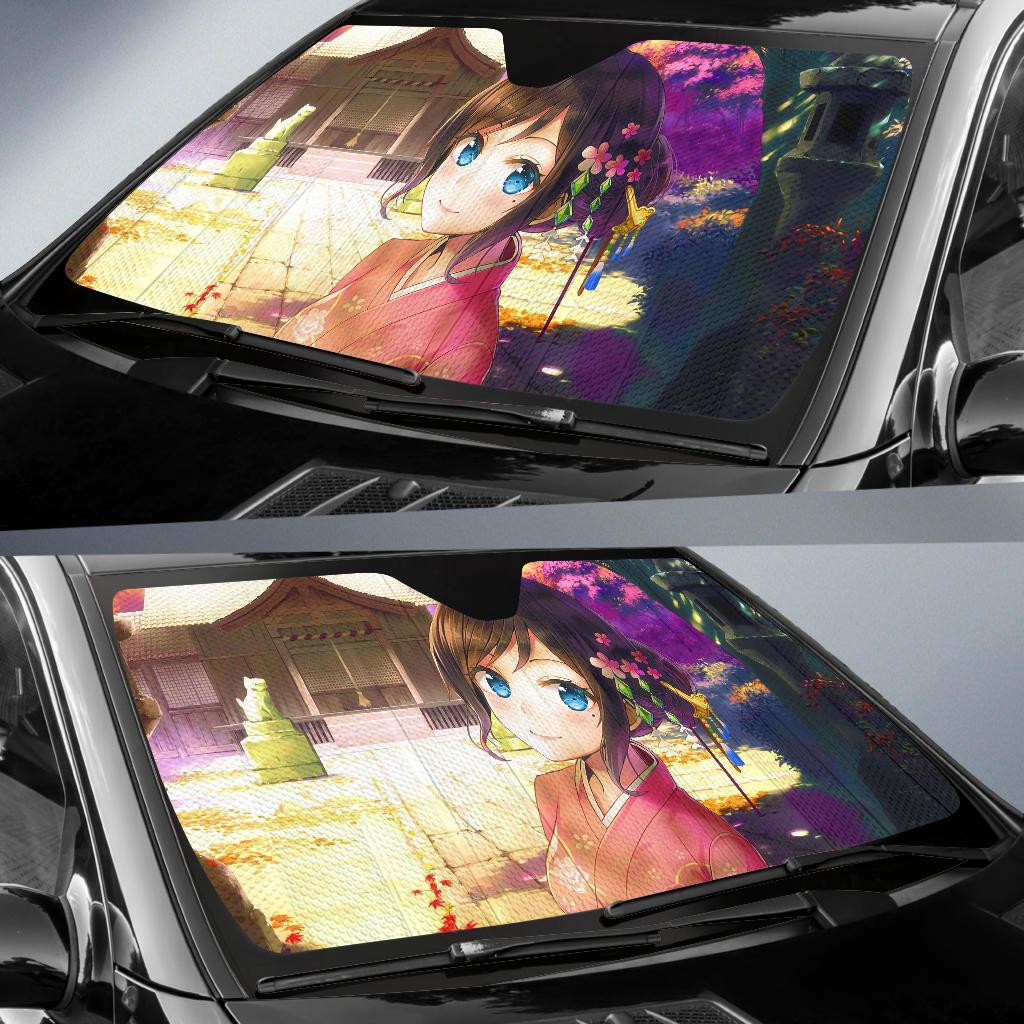Anime Girl Kimono Girl Hd Car Sun Shade Gift Ideas 2022
