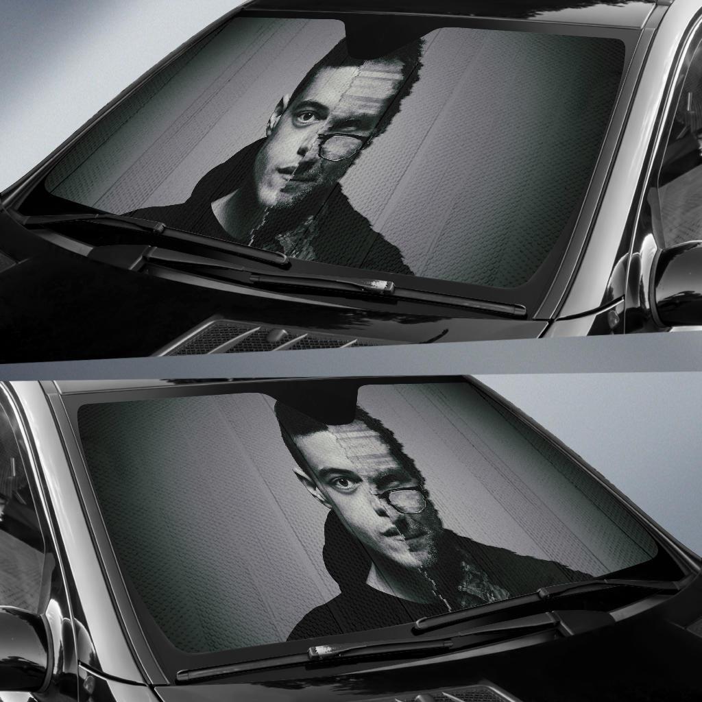 Mr Robot Glitch Rami Malek Car Sun Shade Gift Ideas 2022