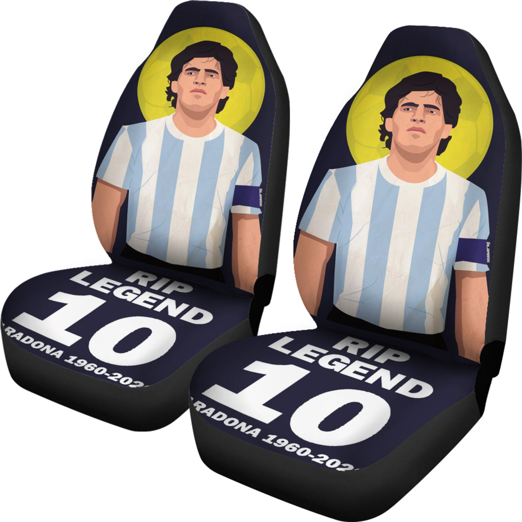 Black Diego Armando Maradona 10 Rip 1969 2022 Car Seat Covers Gift For Fooball