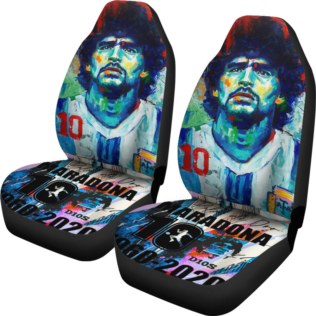 Colorful D10S Diego Armando Maradona 10 Rip 1969 2022 Car Seat Covers Gift For Fooball