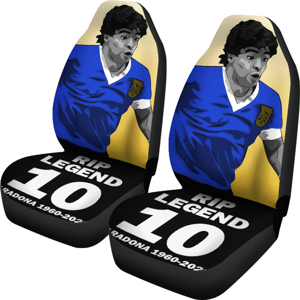 Yellow Rip Legend Diego Armando Maradona 10 Rip 1969 2022 Car Seat Covers Gift For Fooball