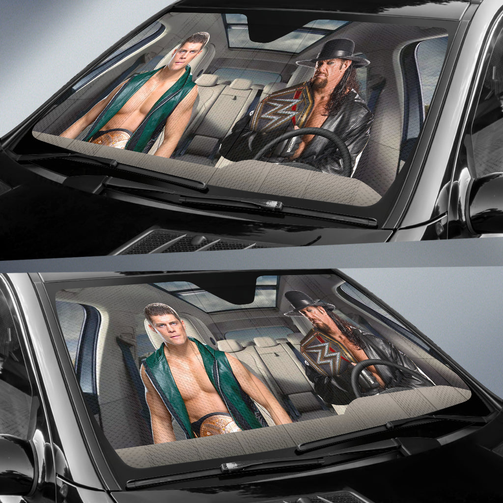 The Undertaker Vs Cody Rhodes Wwe Driving Auto Sun Shade