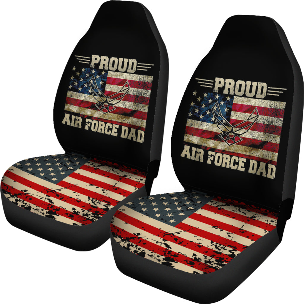 Proud Air Force Dad Military Veteran Pride Us Flag Car Seat Covers