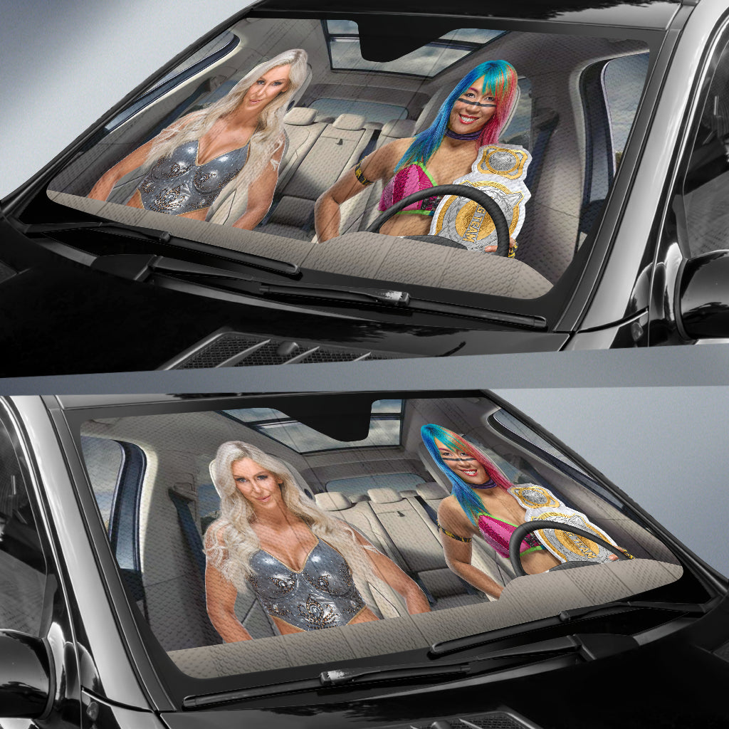 Charlotte Flair Vs Asuka Wwe Driving Auto Sun Shade