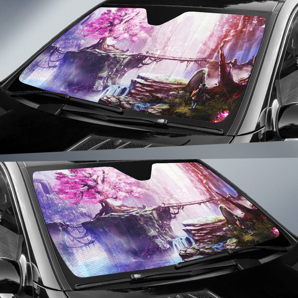 Pink Leafed Tree Painting Sun Shade Gift Ideas 2022