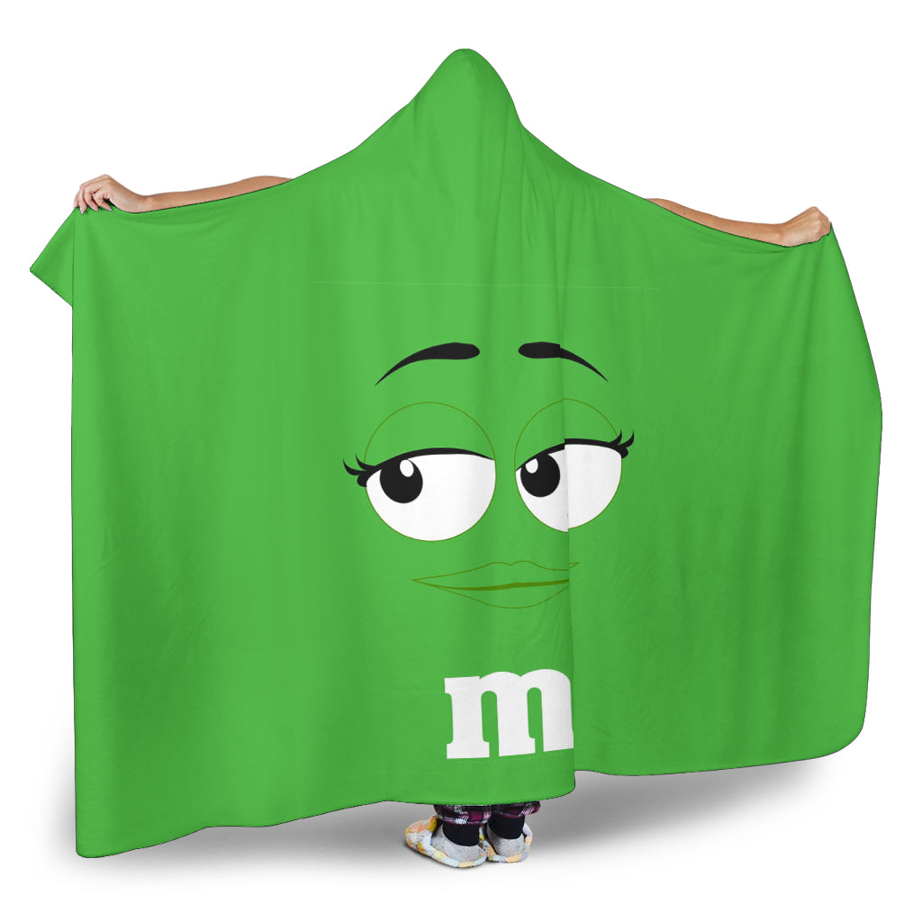 M&M Green Chocolate Hooded Blanket