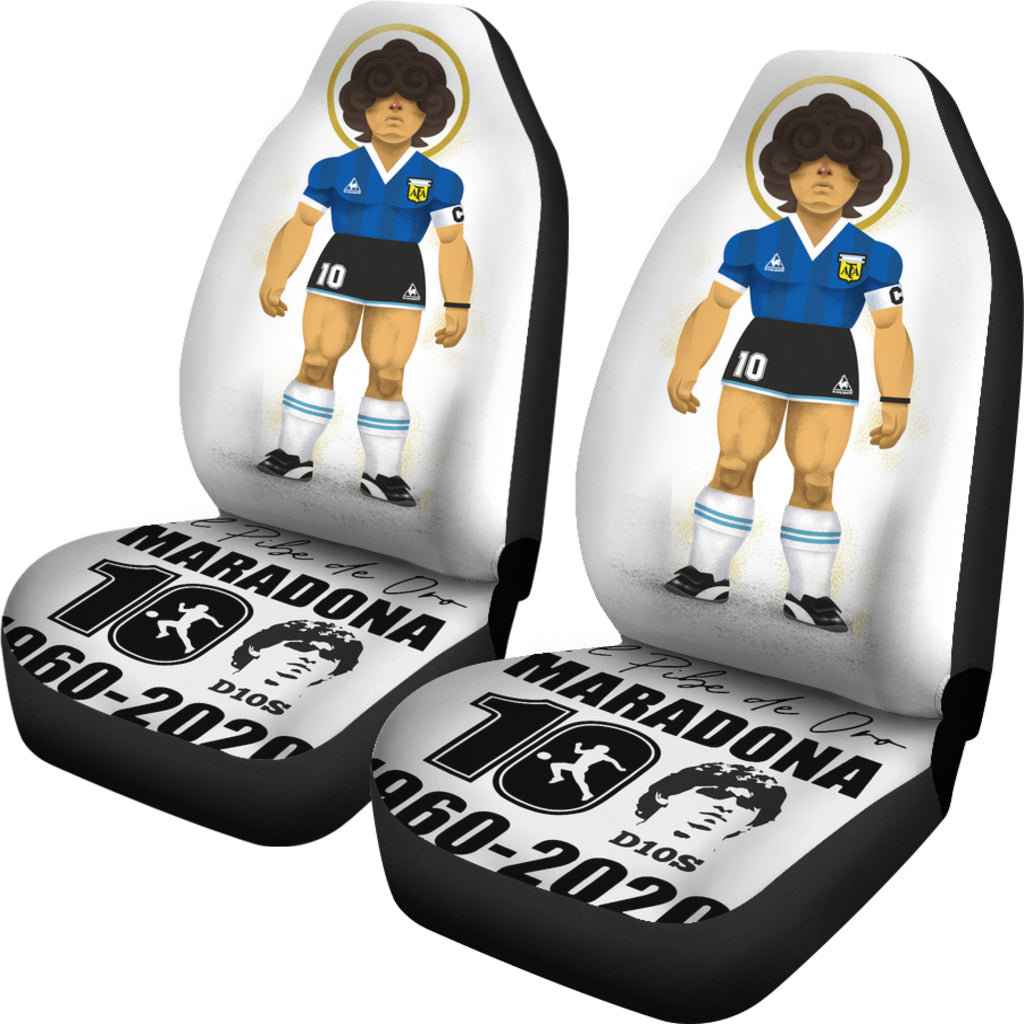 Cool Toon Diego Armando Maradona 10 Rip 1969 2022 Car Seat Covers Gift For Fooball