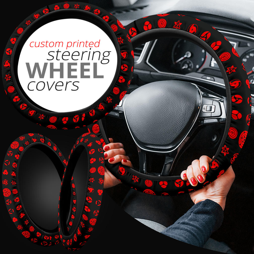 Sharingan Uchiha Naruto Anime Custom Car Steering Wheel Cover