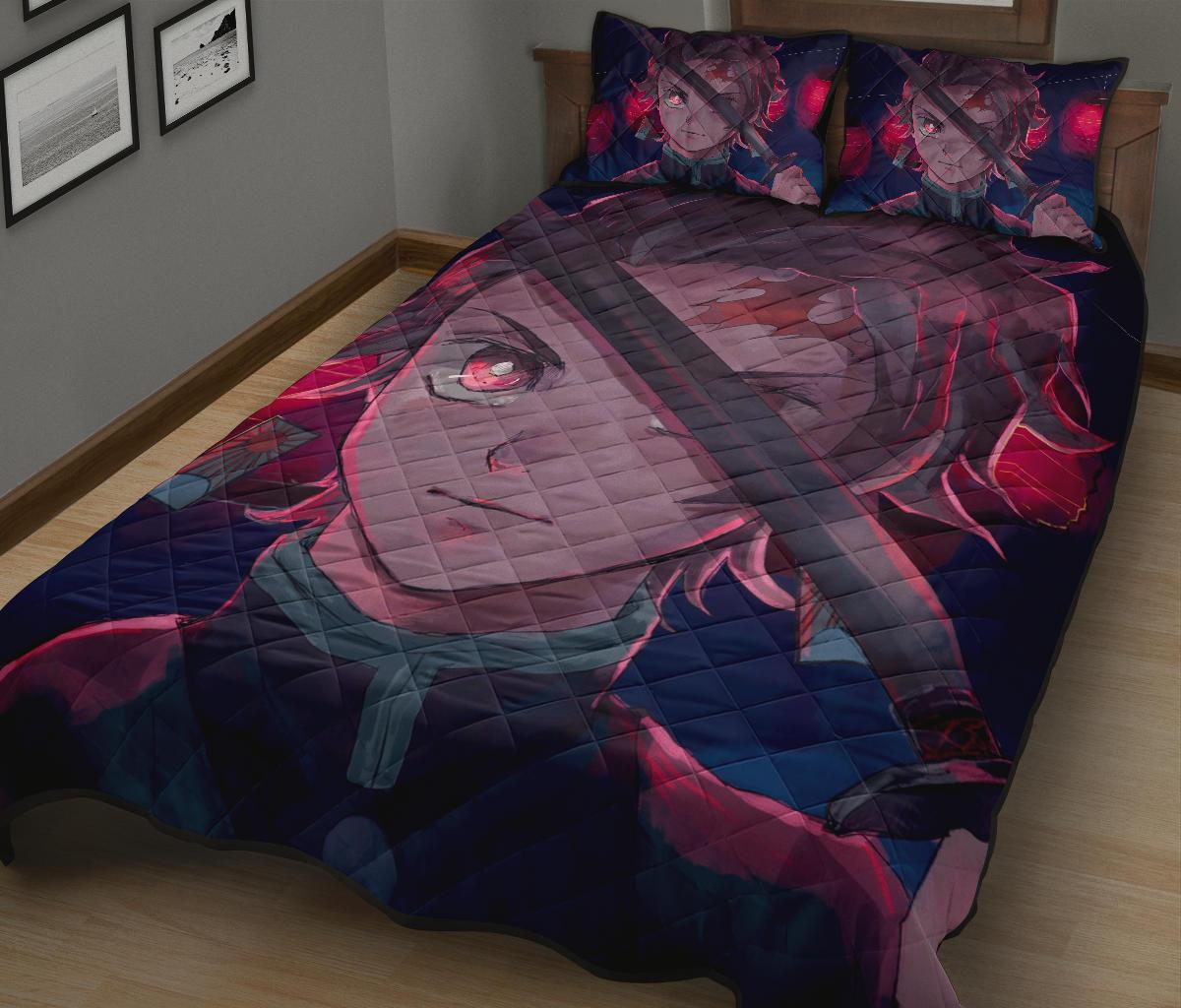 Tanjiro Kamado Demon Slayer Anime Quilt Bed Set Pillow Case Amazing Decor Gift Ideas