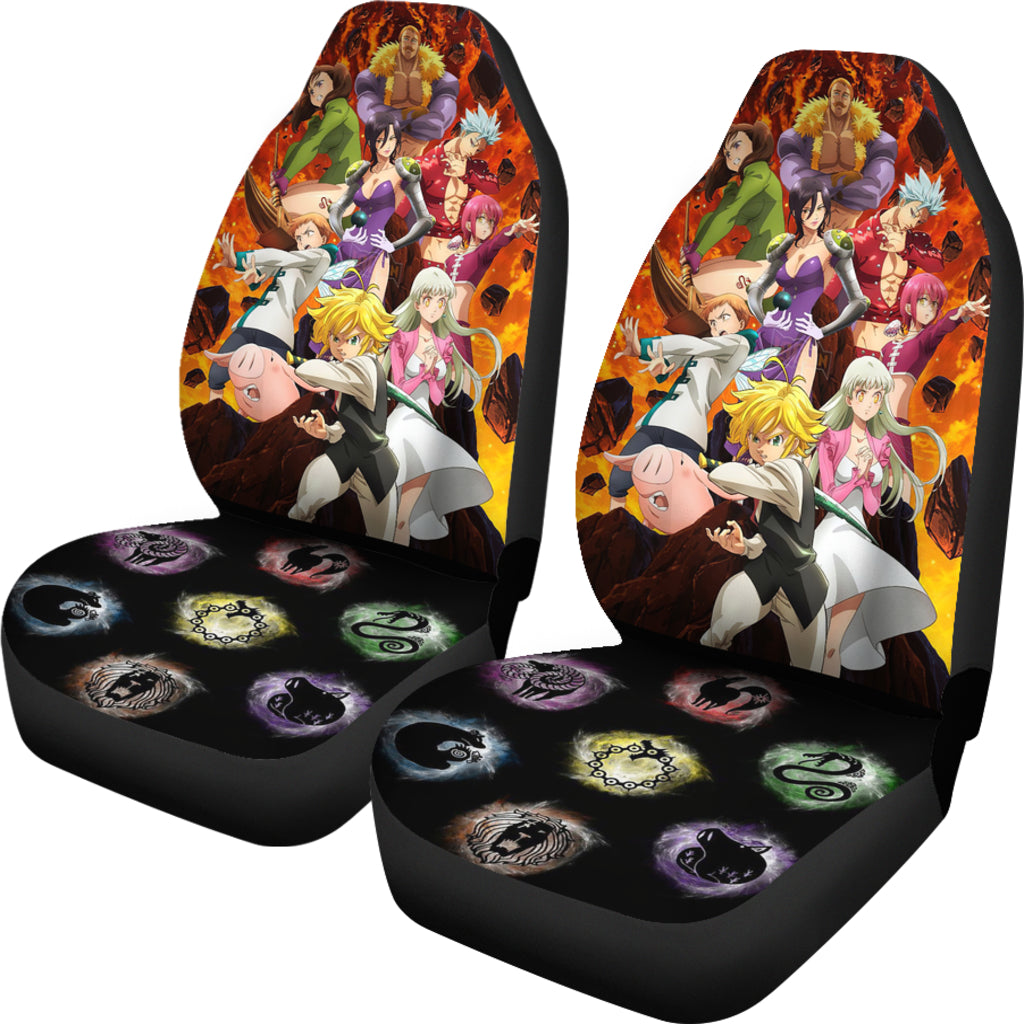2022 The Seven Deadly Sins Car Seat Covers Gift For Fan Anime