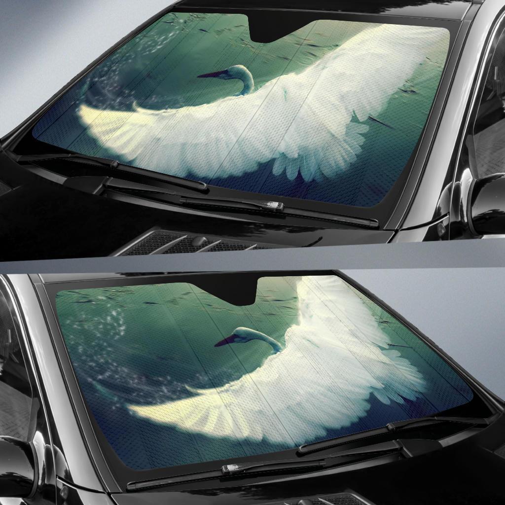 Swan Flying Hd Car Sun Shade Gift Ideas 2022