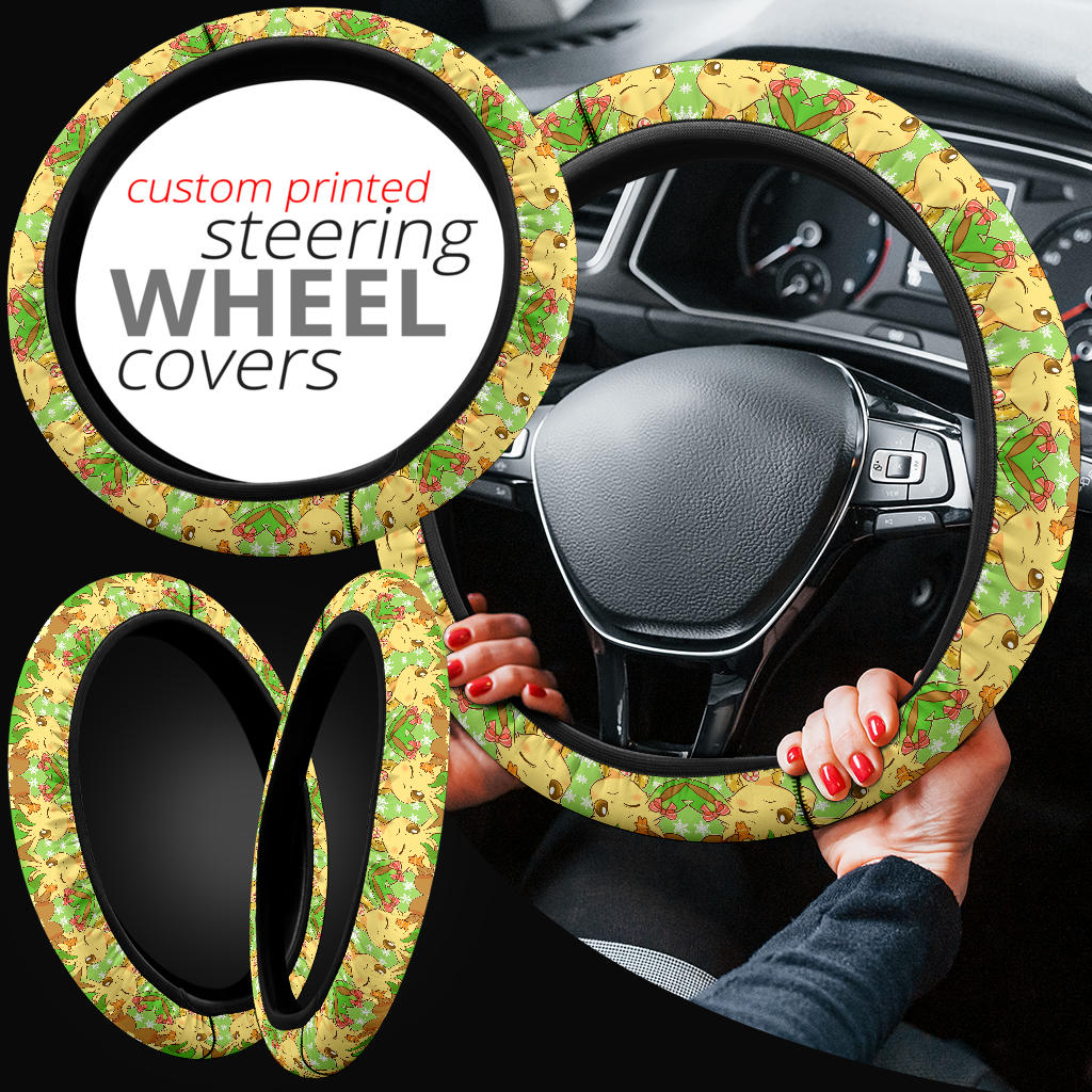 Leafeon Pokemon Car Steering Wheel Cover 2