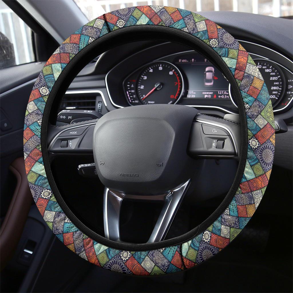 Mandala Pattern Abstract Premium Car Steering Wheel Cover