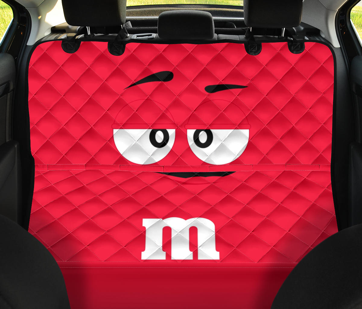 M&M Red Chocolate Car Dog Back Seat Cover