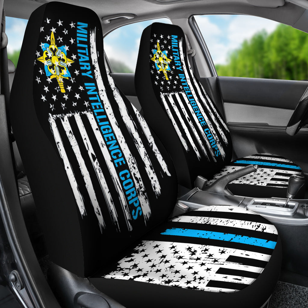 Army Military Intelligence Corps American Flag Car Seat Covers