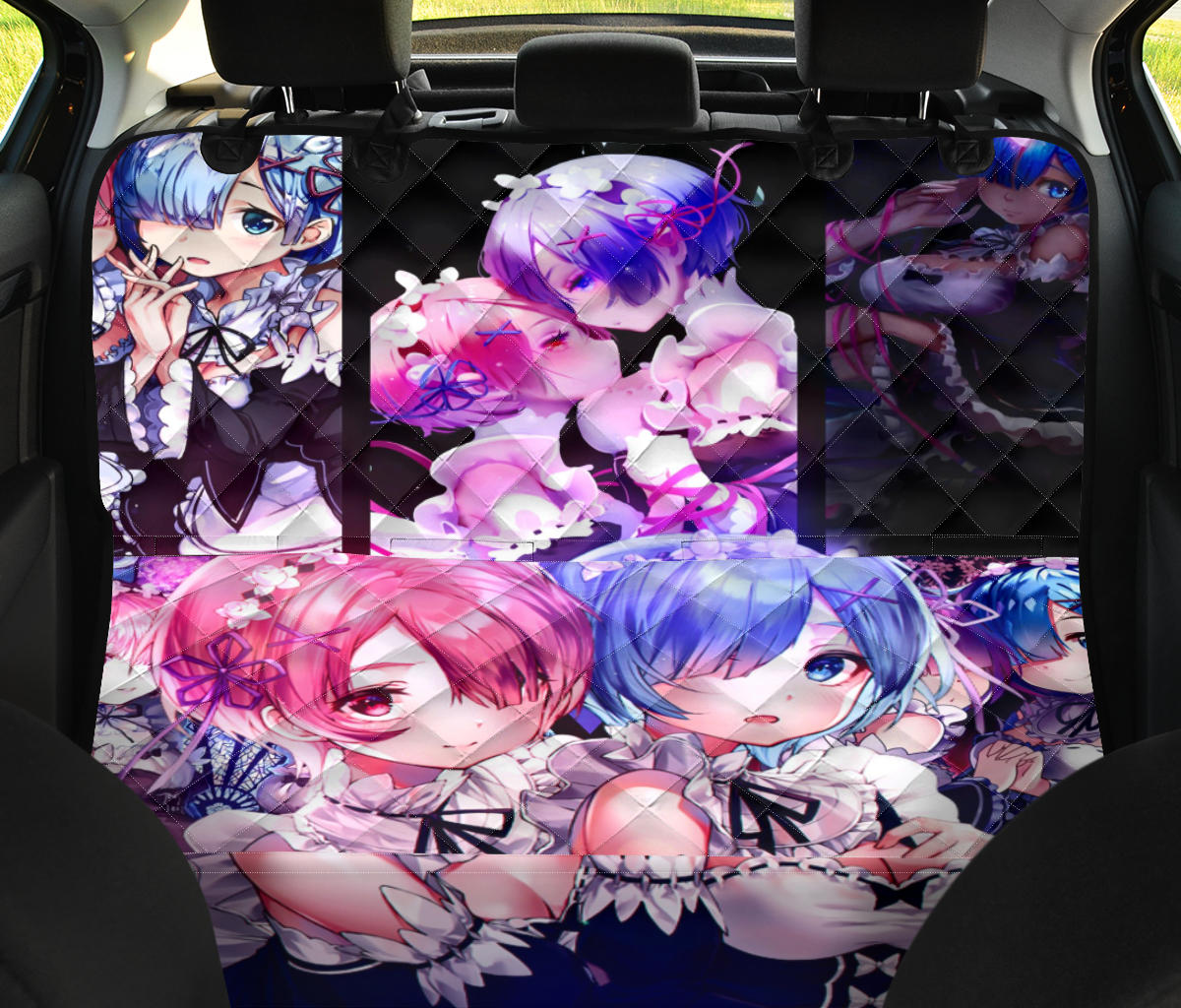 Ram And Rem Anime Girl Re Zero Pet Seat Cover