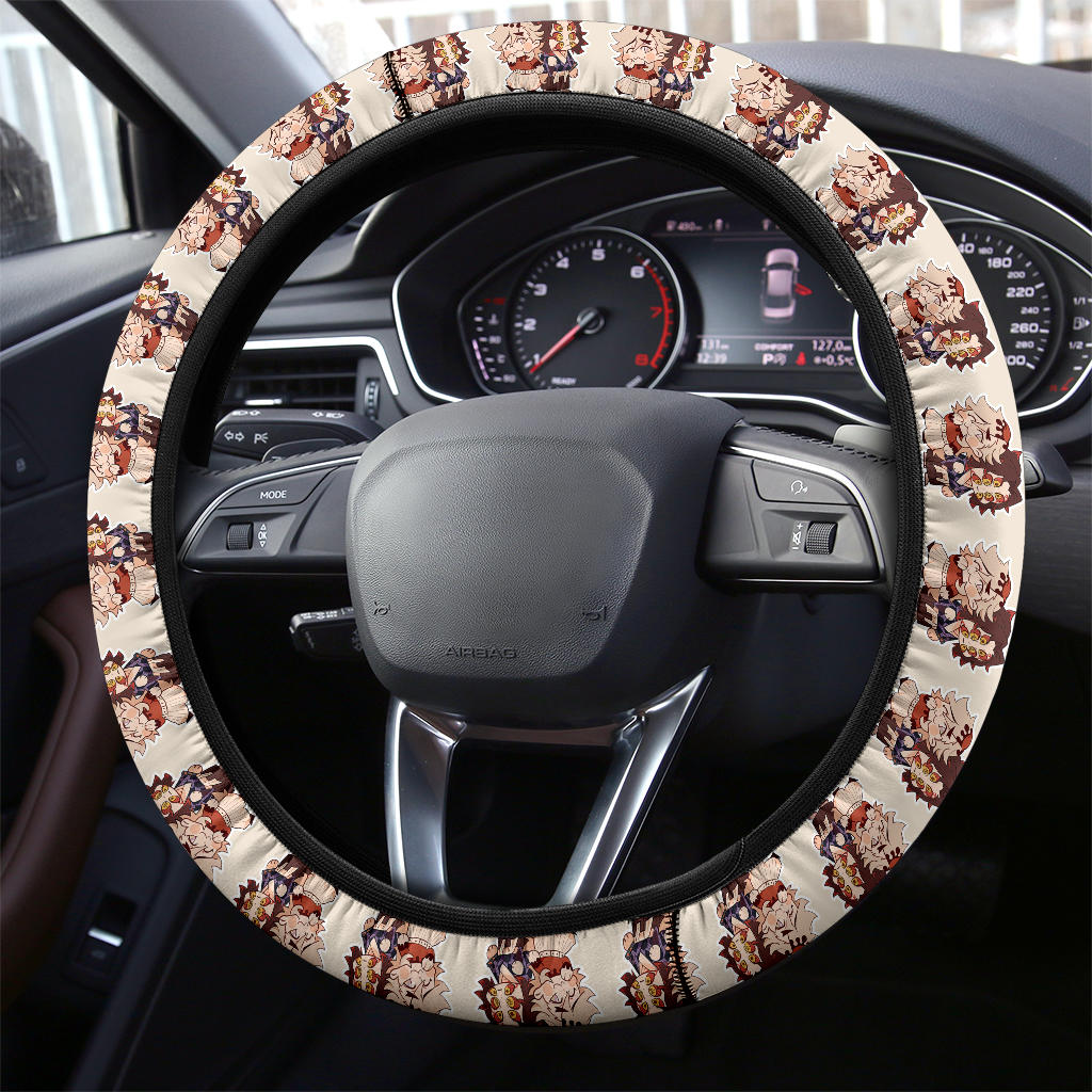 Chipi Doma And Kokushibo Demon Slayer Anime Car Steering Wheel Cover1