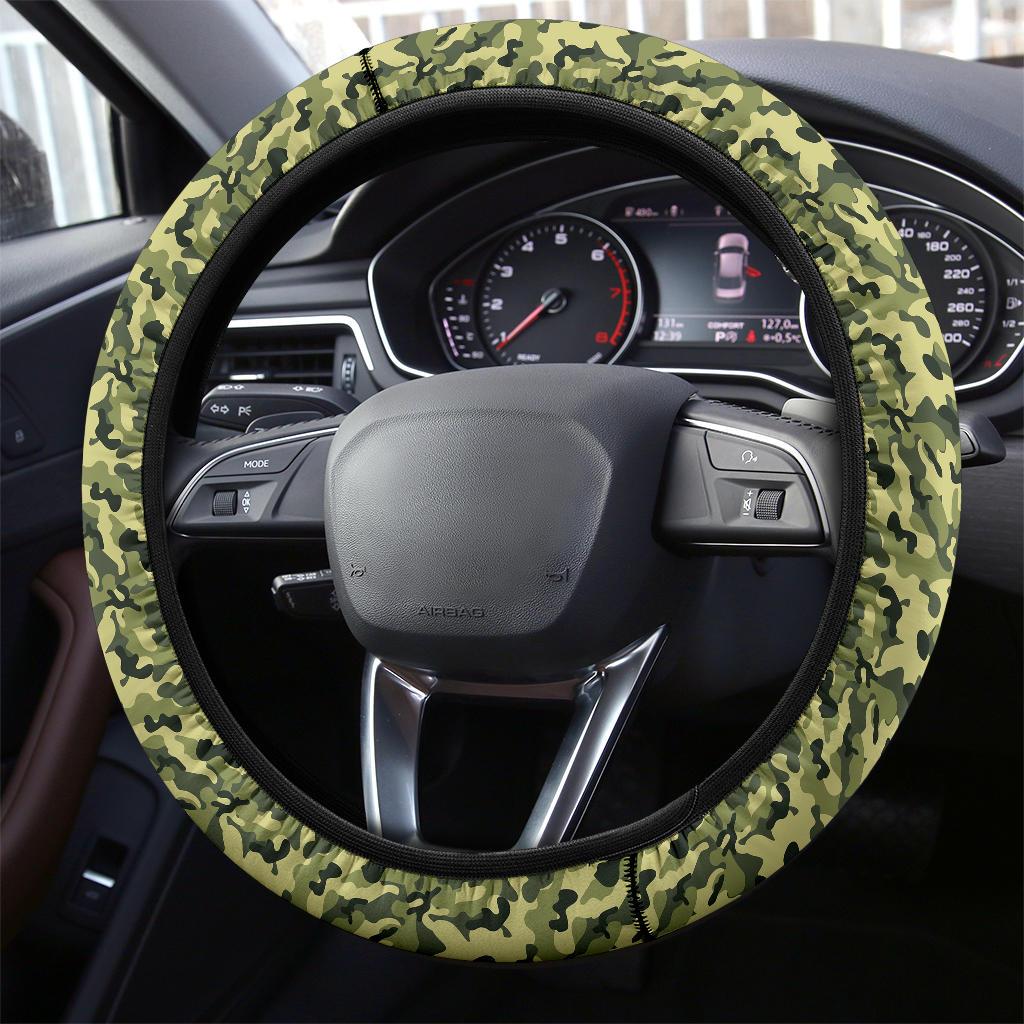 Camouflage Military US Army Green Premium Car Steering Wheel Cover