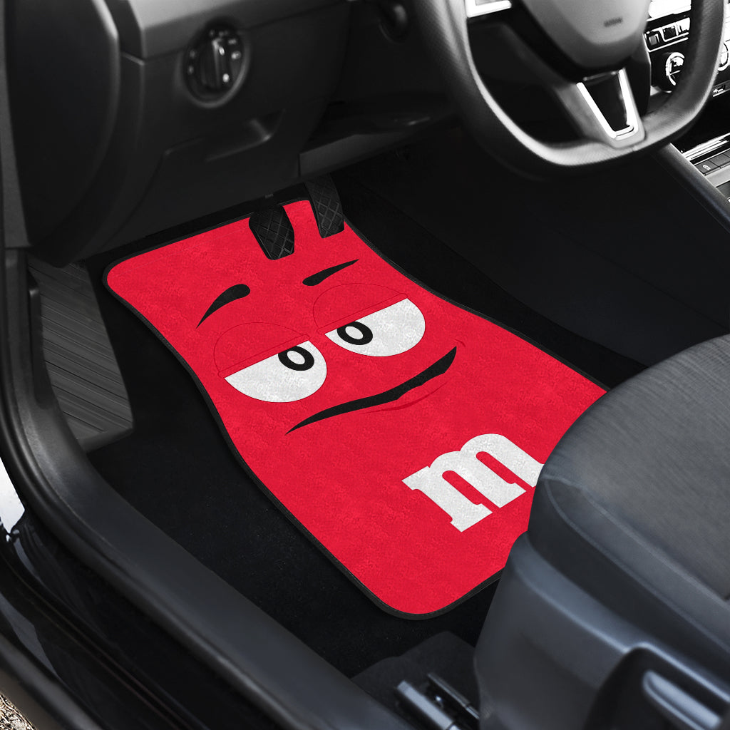 Chocolate M&M Red Car Mats