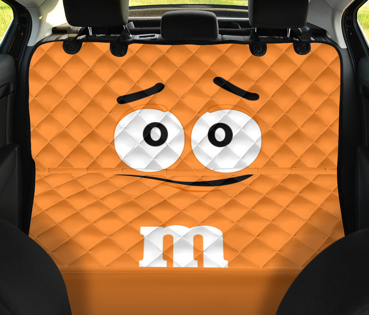 M&M Orange Chocolate Car Dog Back Seat Cover