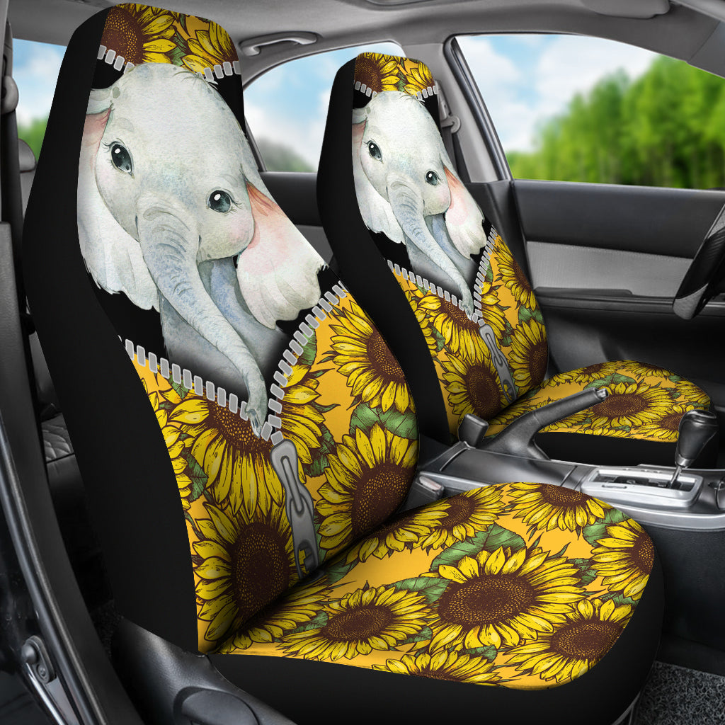 Sunflower Elephant Car Seat Covers Cute Car Accessories