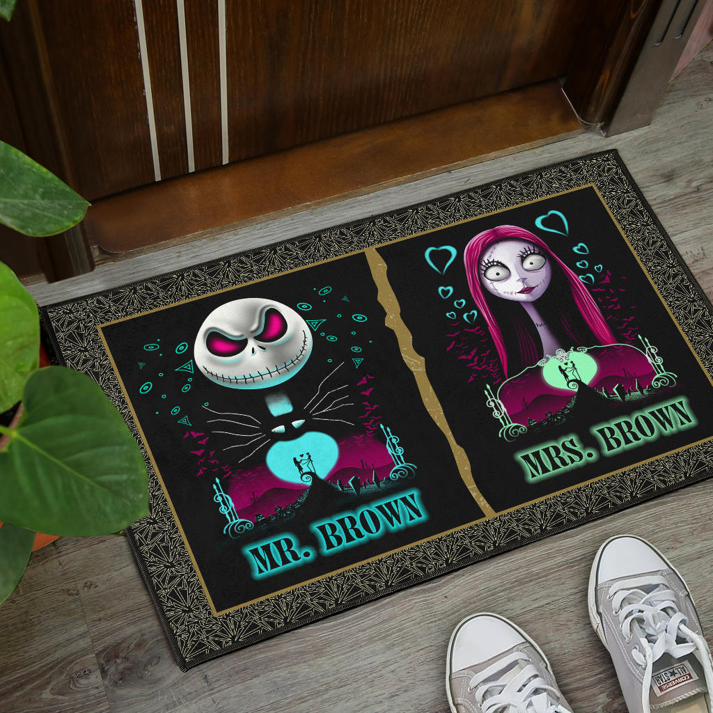 Jack And Sally Nightmare Before Christmas Door Mats