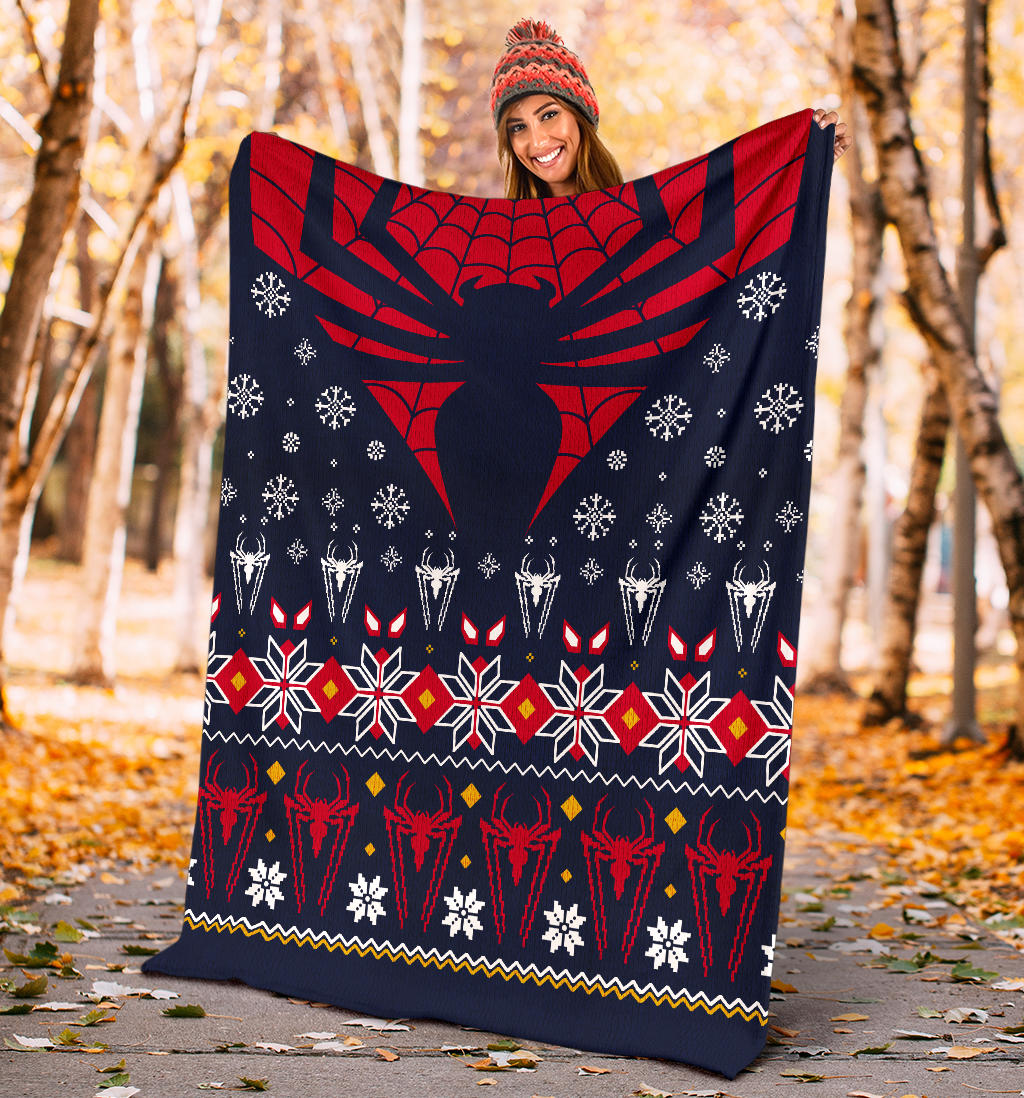Spiderman Black Ugly Christmas Custom Blanket Home Decor