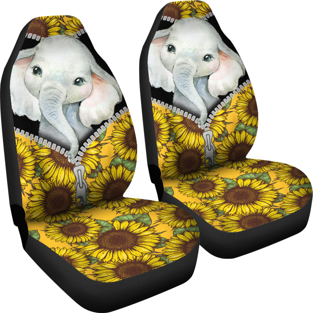 Sunflower Elephant Car Seat Covers Cute Car Accessories