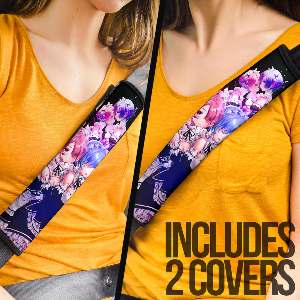 Ram And Rem Anime Girl Re Zero Seat Belt Cover