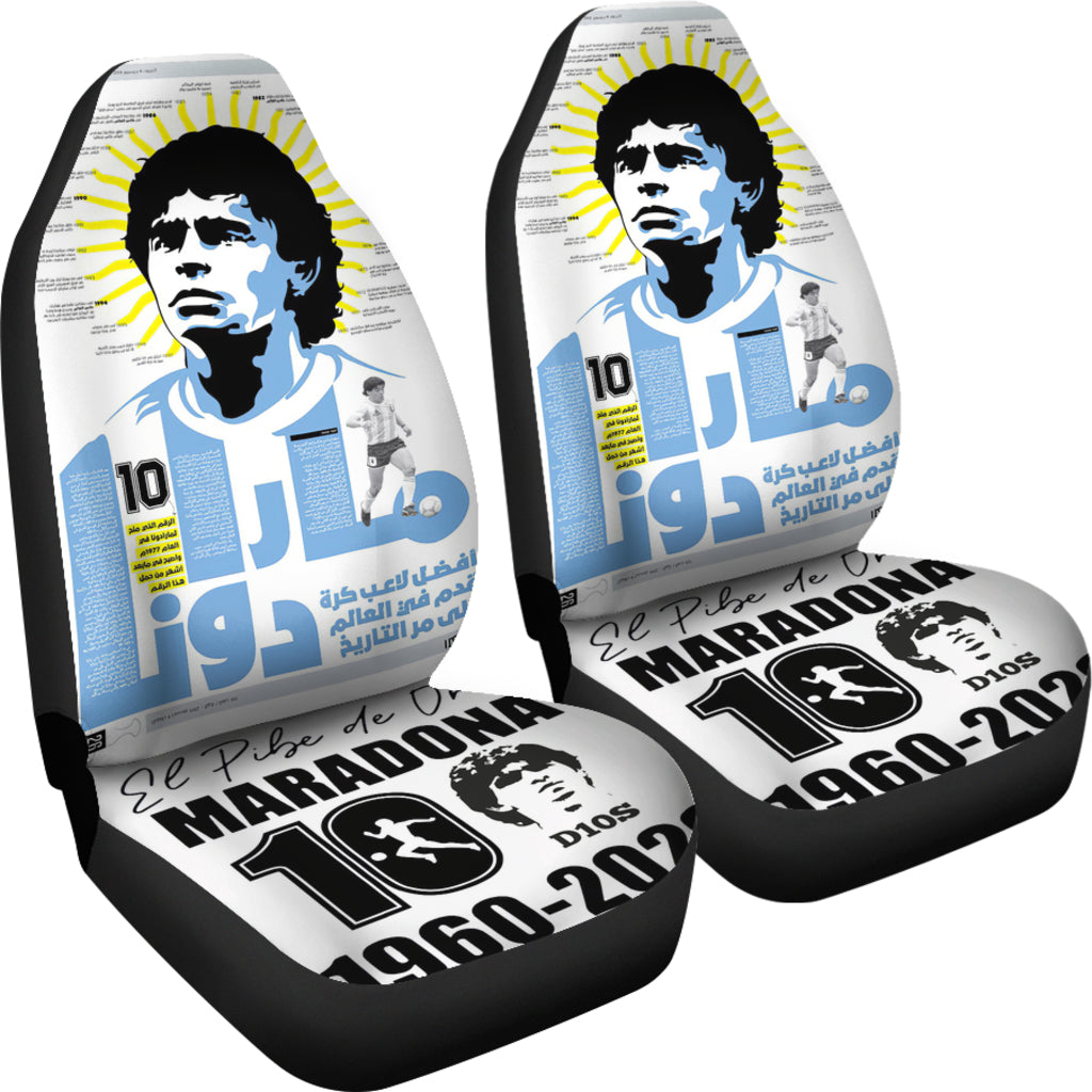 Soccer Legend D10S Diego Armando Maradona 10 Rip 1969 2022 Car Seat Covers Gift For Fooball