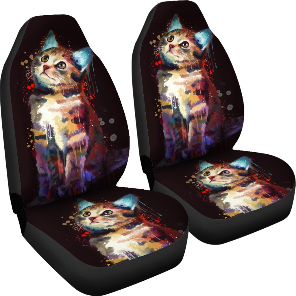 Cat Art Car Seat Covers Amazing Best Gift Idea