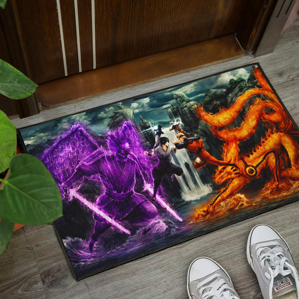 Naruto vs Sasuke Anime Door Mats Home Decor