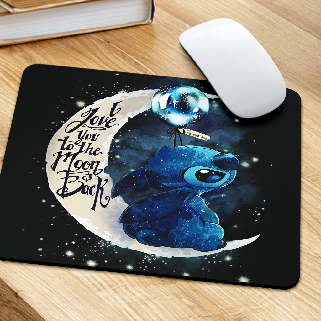 Stitch Love Moon And Back Premium Custom Mouse Pads