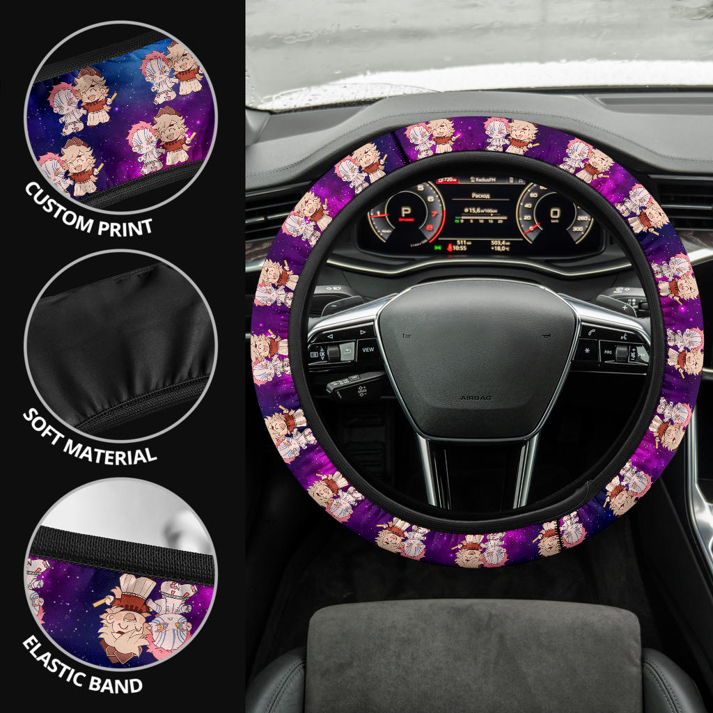 Doma and Akaza Demon Slayer Anime Premium Custom Car Steering Wheel Cover 1