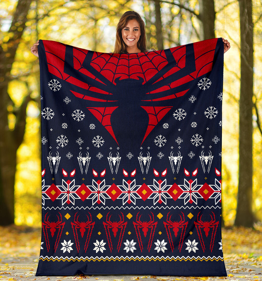 Spiderman Black Ugly Christmas Custom Blanket Home Decor