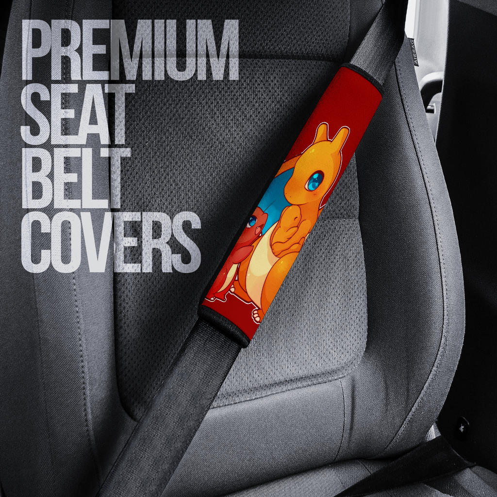 Charizard Charmender Pokemon Anime Car Seat Belt Covers Custom Animal Skin Printed Car Interior Accessories Perfect Gift