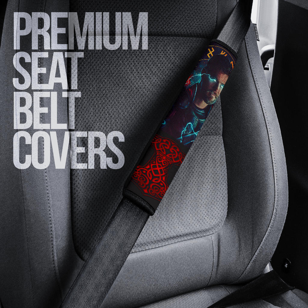 Thor Loki Car Seat Belt Covers Custom Animal Skin Printed Car Interior Accessories Perfect Gift