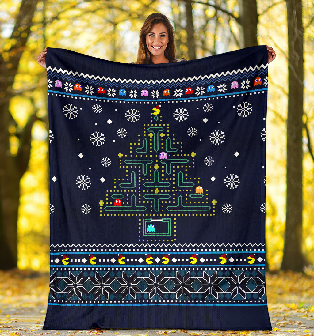 Pacman Ugly Christmas Custom Blanket Home Decor