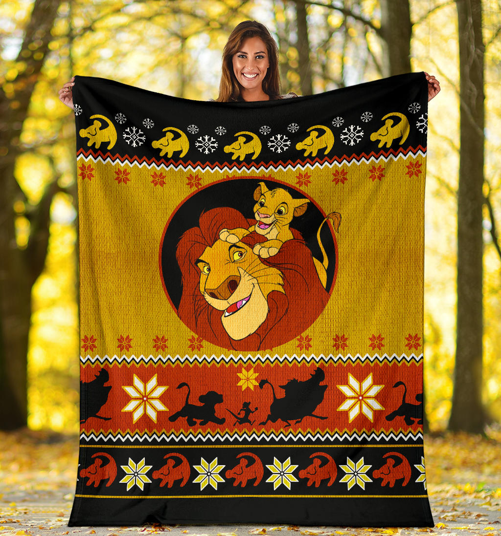 Lion King Ugly Christmas Custom Blanket Home Decor