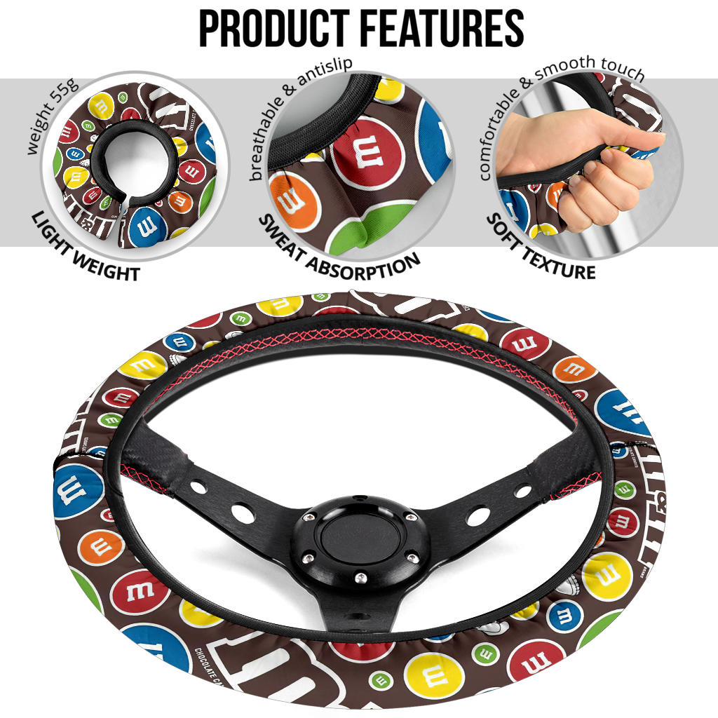 M&M Chocolate Steering Wheel Cover