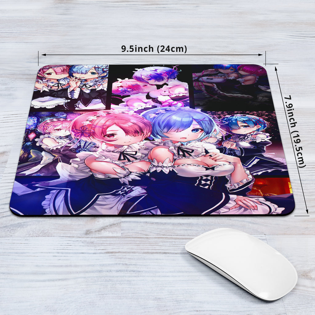 Ram And Rem Anime Girl Re Zero Mouse Pads