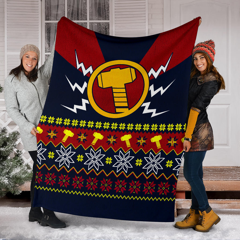 Thor Mjolnir Ugly Christmas Custom Blanket Home Decor