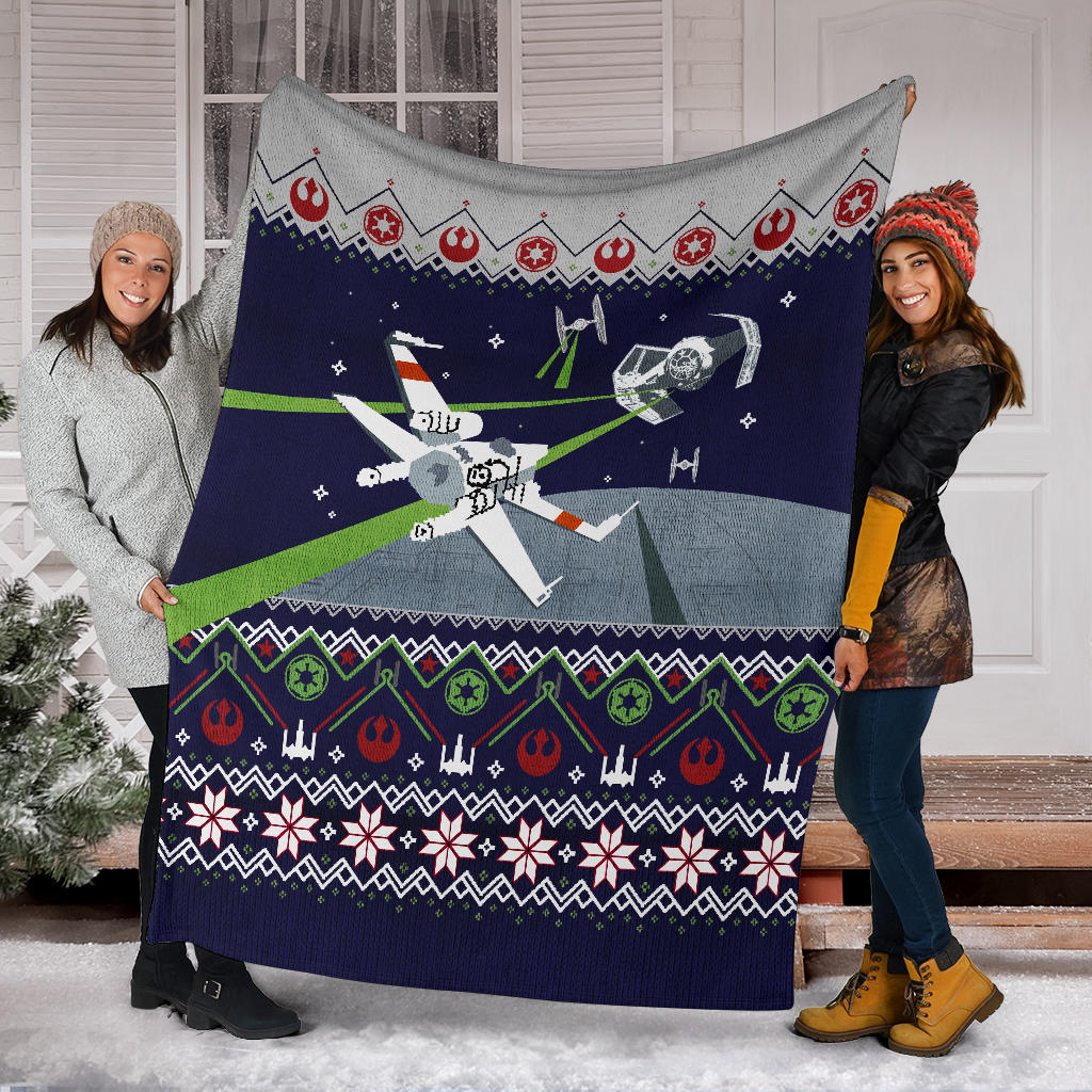 Star Wars Shooting Ugly Christmas Custom Blanket Home Decor